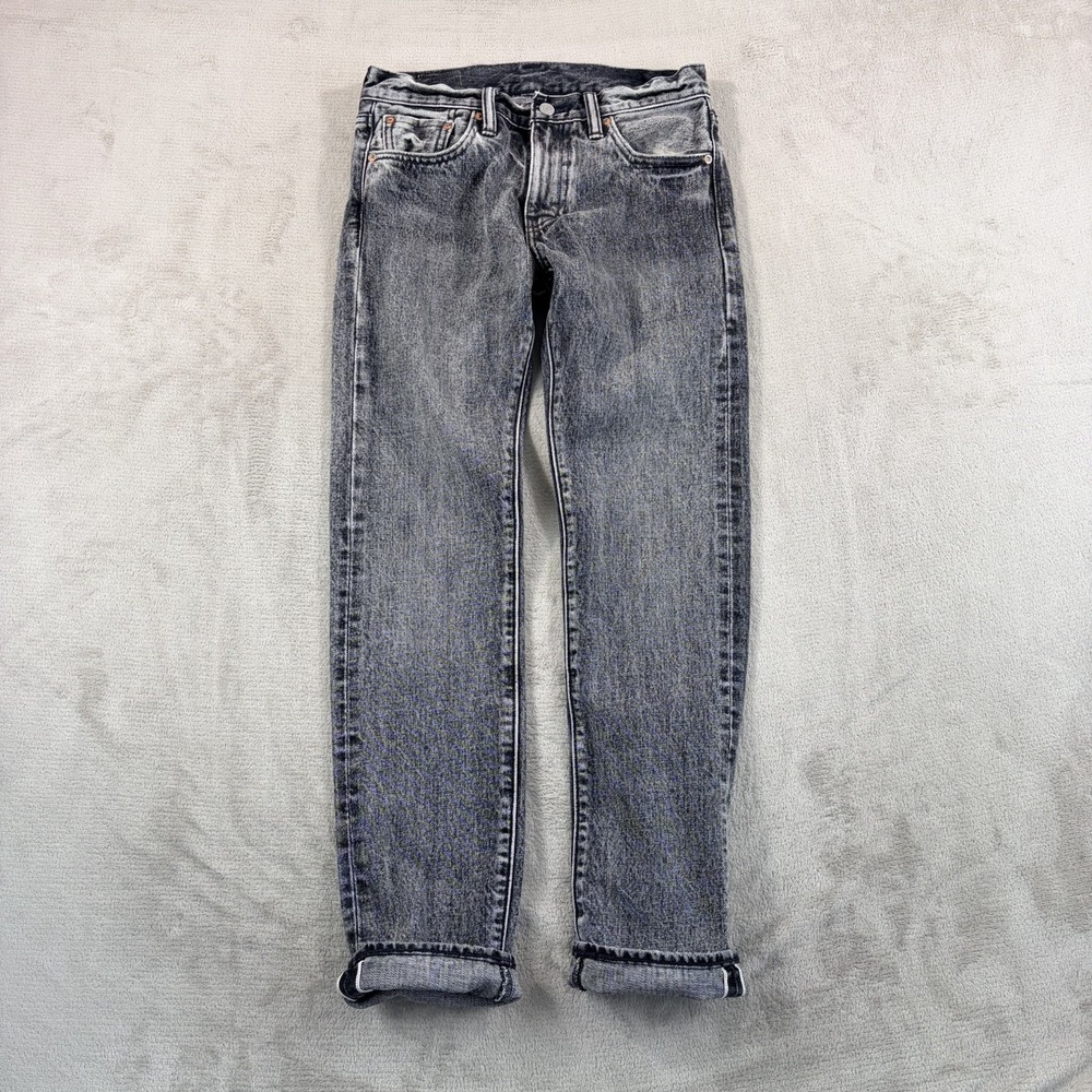Levi's 511 Slim Fit Denim Selvedge Jeans in Black Grey Acid Wash Men 30x32